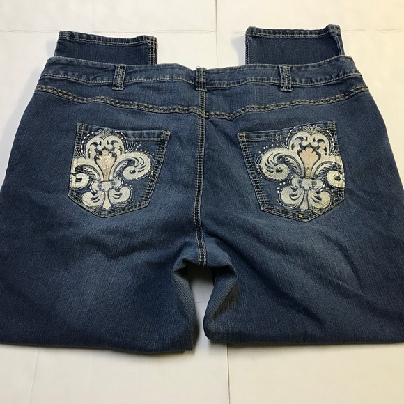 Lane Bryant Denim - Lane Bryant Embellished Skinny Jeans  24 x 29.5